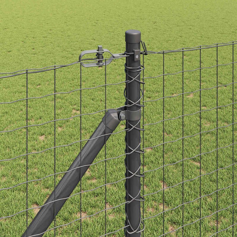 vidaXL Kerítés oszlopokkal Szürke 1.2 x 25 m Acél