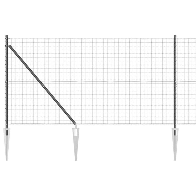 vidaXL Kerítés oszlopokkal Szürke 1.2 x 25 m Acél
