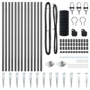 vidaXL Kerítés oszlopokkal Szürke 0,4 x 25 m Acél