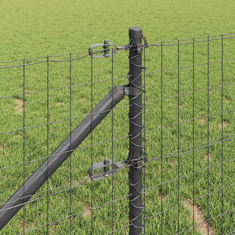 vidaXL Kerítés oszlopokkal Szürke 0,6 x 25 m Acél