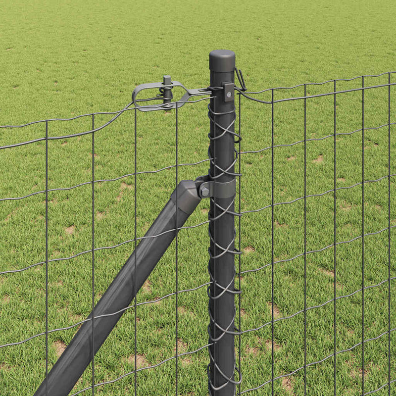 vidaXL Kerítés oszlopokkal Szürke 1.2 x 25 m Acél