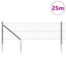 vidaXL Kerítés oszlopokkal Szürke 0.8 x 25 m Acél