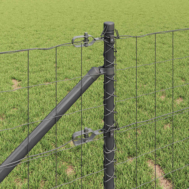 vidaXL Kerítés oszlopokkal Szürke 0.8 x 25 m Acél