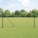 vidaXL Kerítés oszlopokkal Szürke 1.2 x 25 m Acél