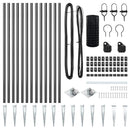 vidaXL Kerítés oszlopokkal Szürke 0.8 x 25 m Acél