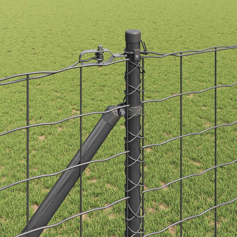 vidaXL Kerítés oszlopokkal Szürke 1.2 x 25 m Acél
