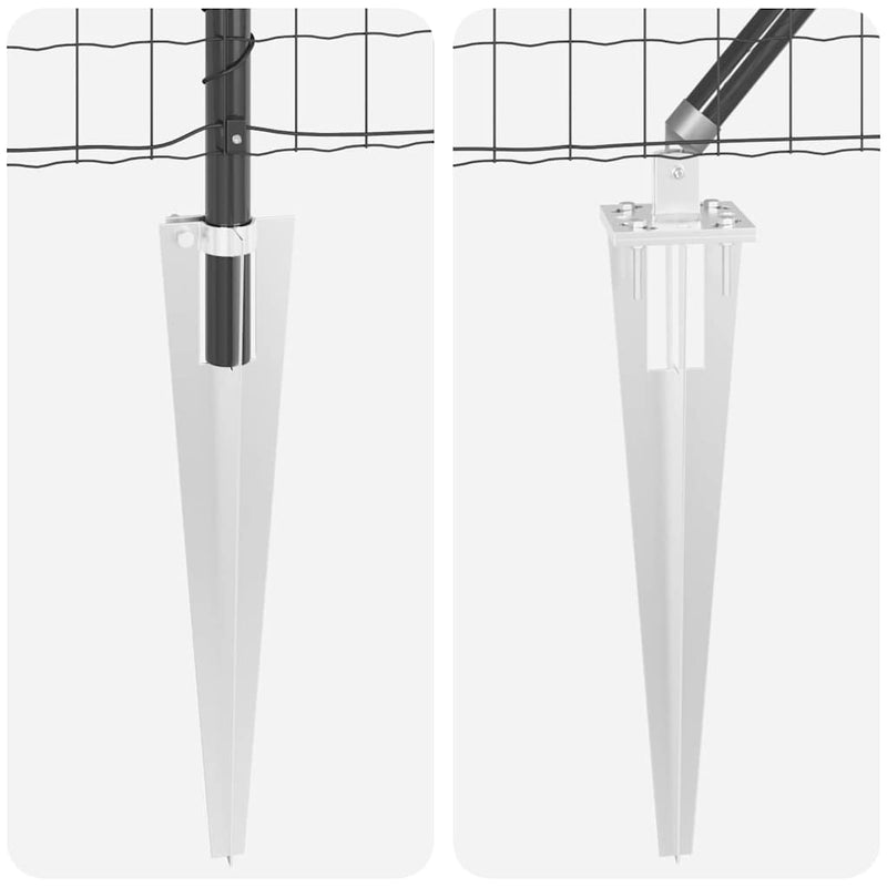 vidaXL Kerítés oszlopokkal Szürke 0.6 x 50 m Acél