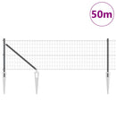 vidaXL Kerítés oszlopokkal Szürke 0.6 x 50 m Acél