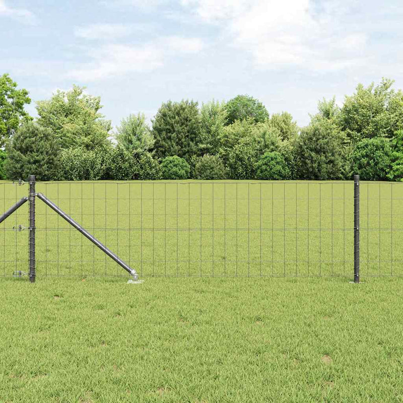 vidaXL Kerítés oszlopokkal Szürke 0.6 x 50 m Acél