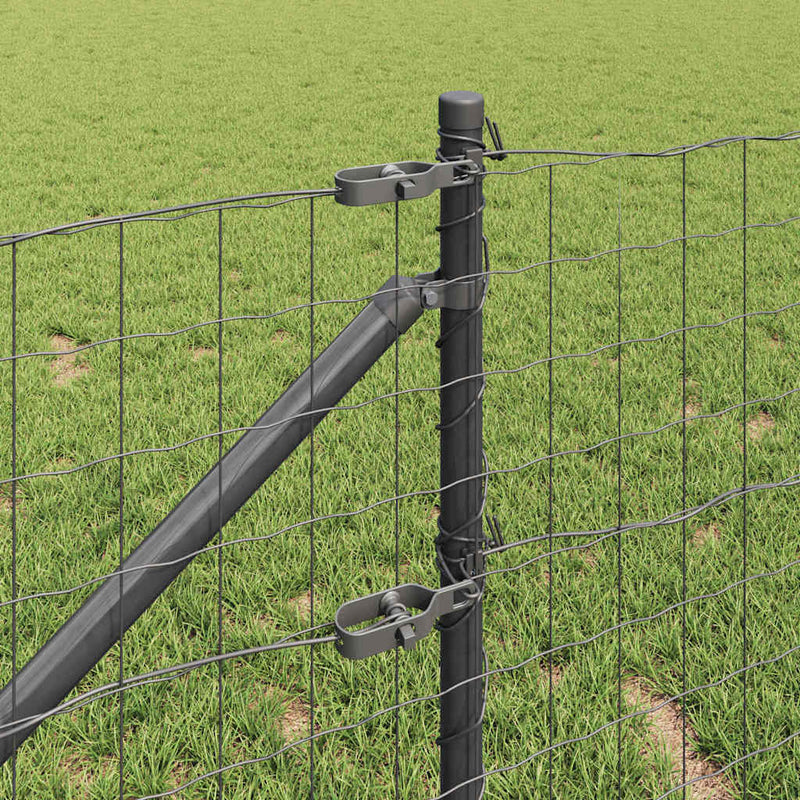 vidaXL Kerítés oszlopokkal Szürke 0.8 x 10 m Acél