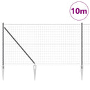 vidaXL Kerítés oszlopokkal Szürke 1.2 x 10 m Acél