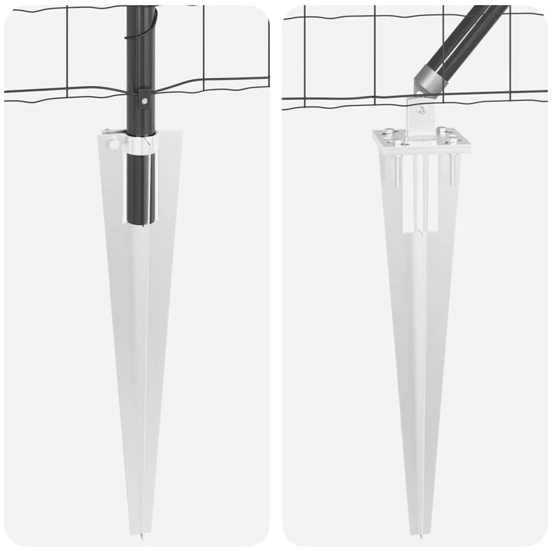vidaXL Kerítés oszlopokkal Szürke 1.6 x 10 m Acél
