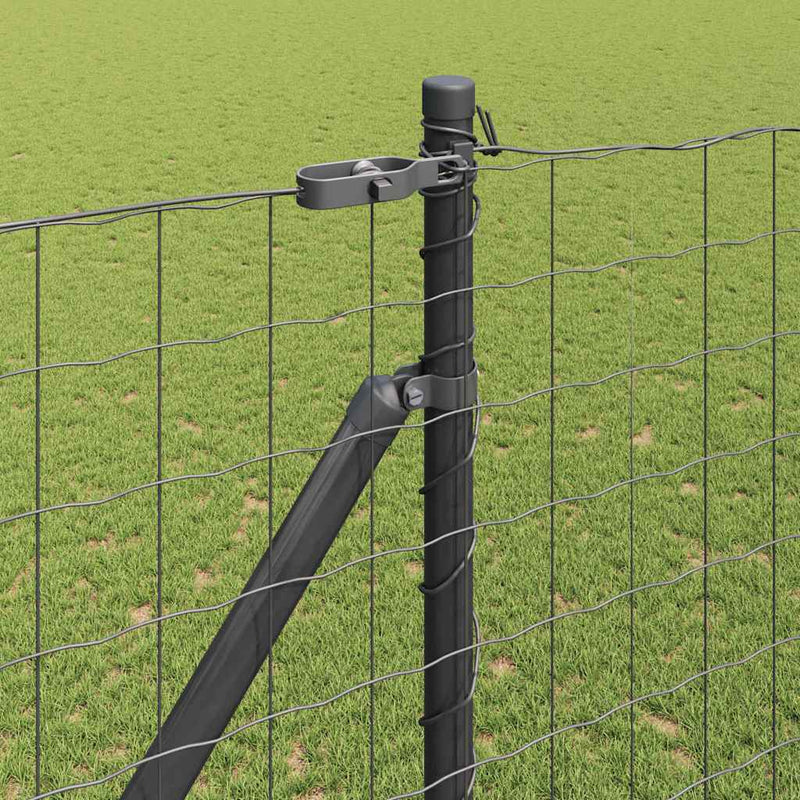 vidaXL Kerítés oszlopokkal Szürke 1.6 x 10 m Acél