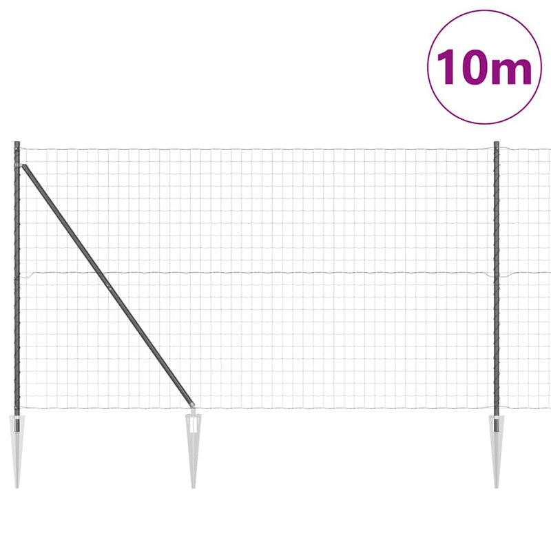 vidaXL Kerítés oszlopokkal Szürke 1.6 x 10 m Acél