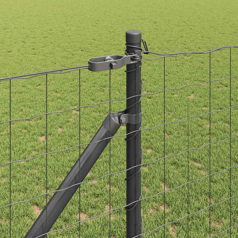 vidaXL Kerítés oszlopokkal Szürke 1.2 x 25 m Acél