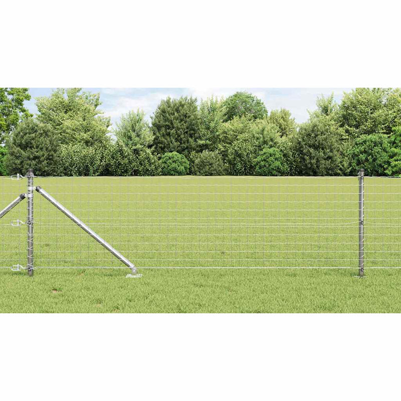 vidaXL Kerítés oszlopokkal Ezüst 0.8 x 10 m Acél