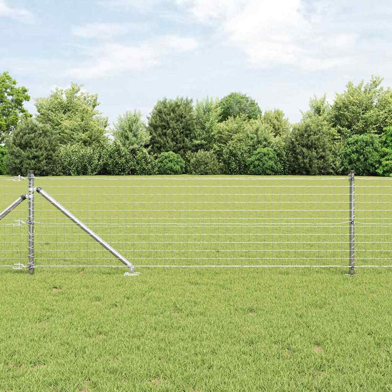 vidaXL Kerítés oszlopokkal Ezüst 0.8 x 10 m Acél