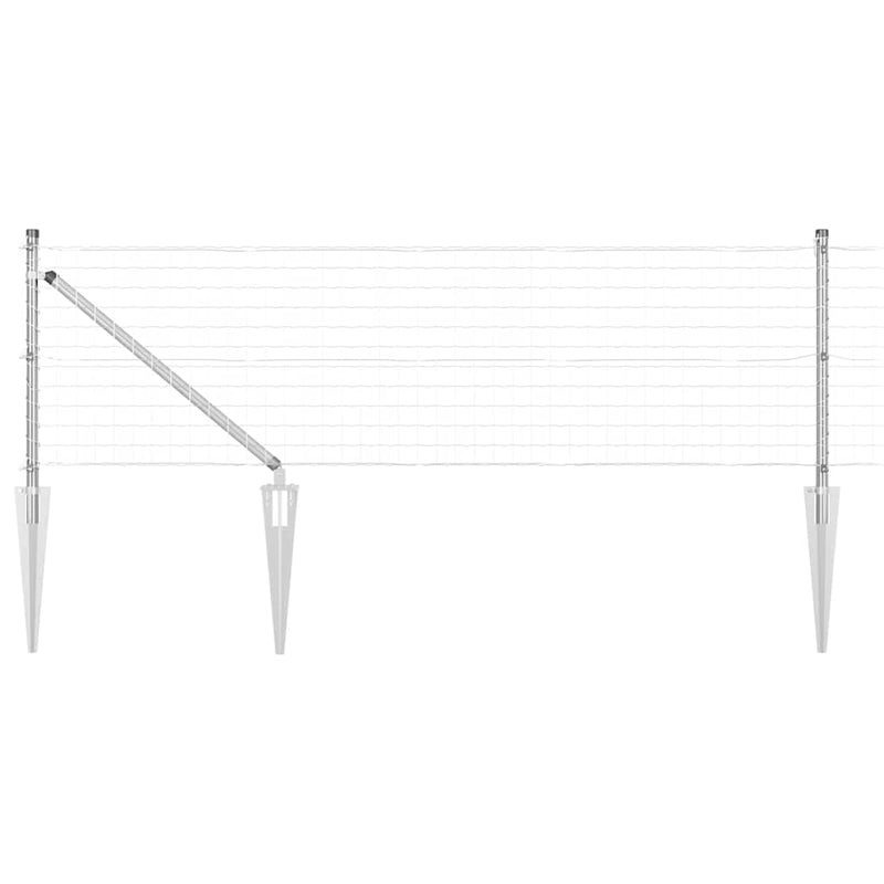 vidaXL Kerítés oszlopokkal Ezüst 0.8 x 10 m Acél