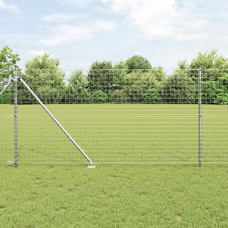 vidaXL Kerítés oszlopokkal Ezüst 1 x 10 m Acél