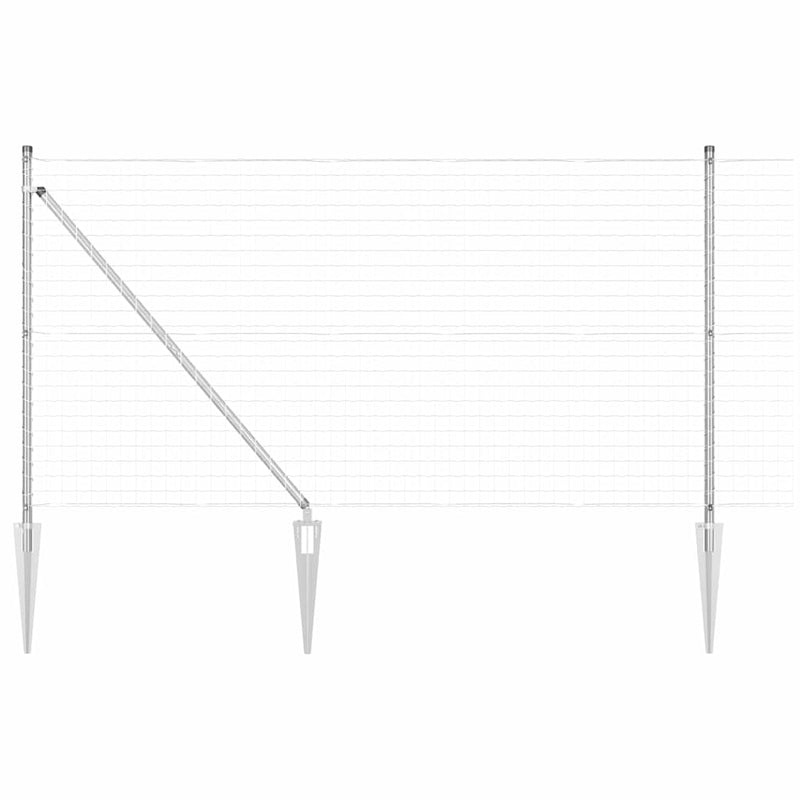 vidaXL Kerítés oszlopokkal Ezüst 1 x 10 m Acél