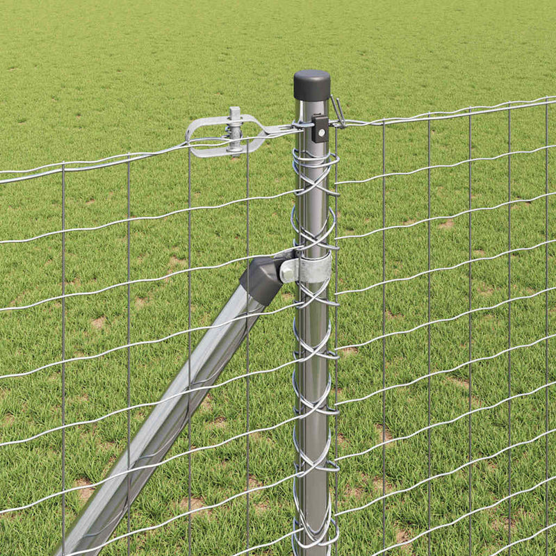 vidaXL Kerítés oszlopokkal Ezüst 1.2 x 10 m Acél
