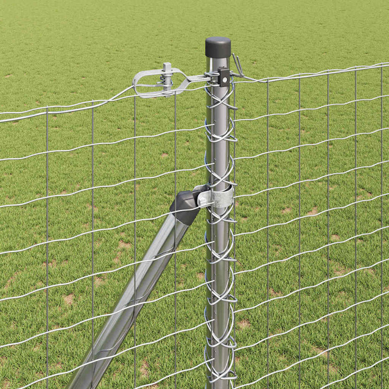 vidaXL Kerítés oszlopokkal Ezüst 1.6 x 10 m Acél