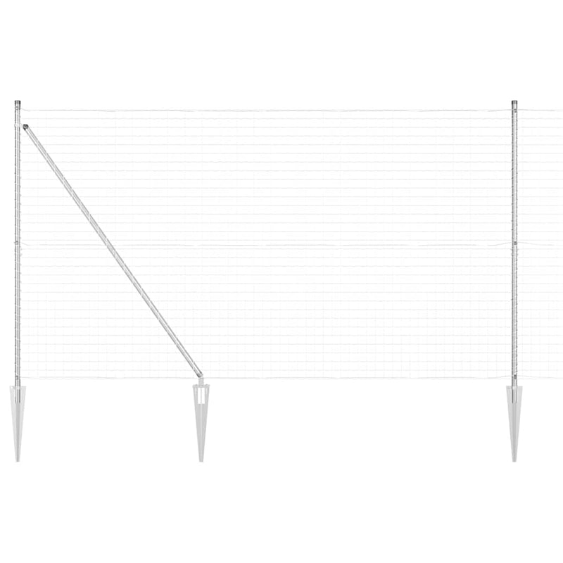 vidaXL Kerítés oszlopokkal Ezüst 1.6 x 10 m Acél