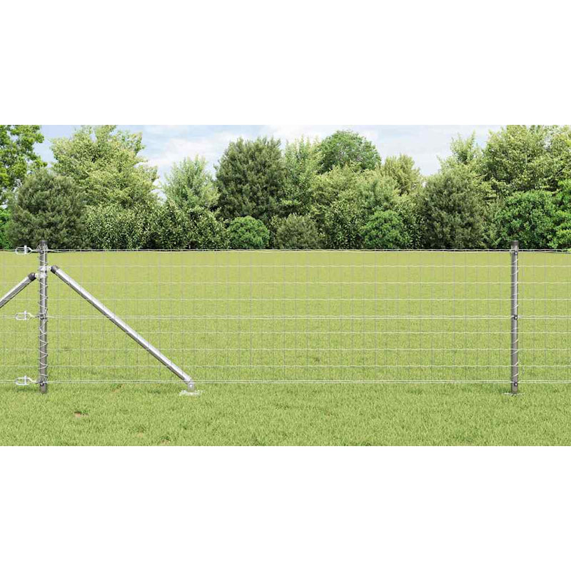 vidaXL Kerítés oszlopokkal Ezüst 0,4 x 10 m Acél