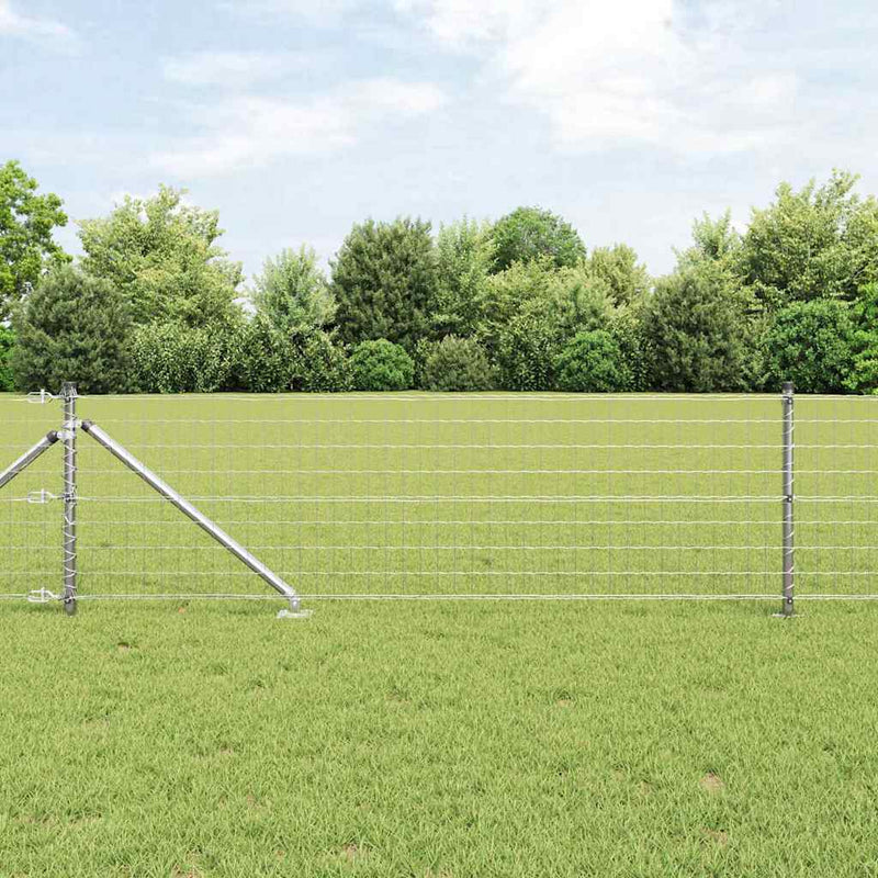 vidaXL Kerítés oszlopokkal Ezüst 0,4 x 10 m Acél