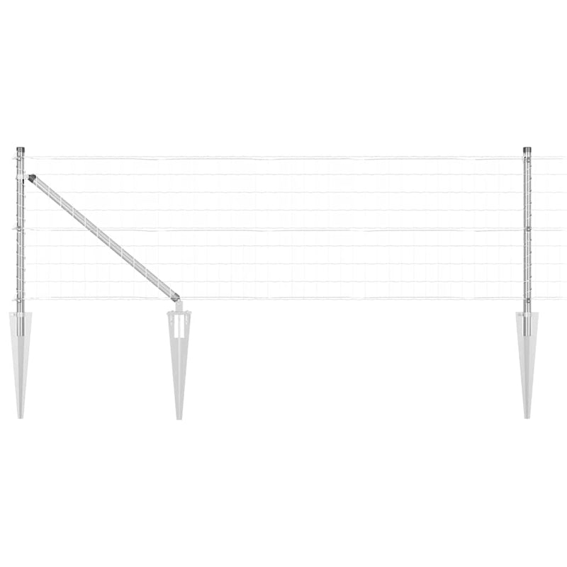vidaXL Kerítés oszlopokkal Ezüst 0,6 x 10 m Acél