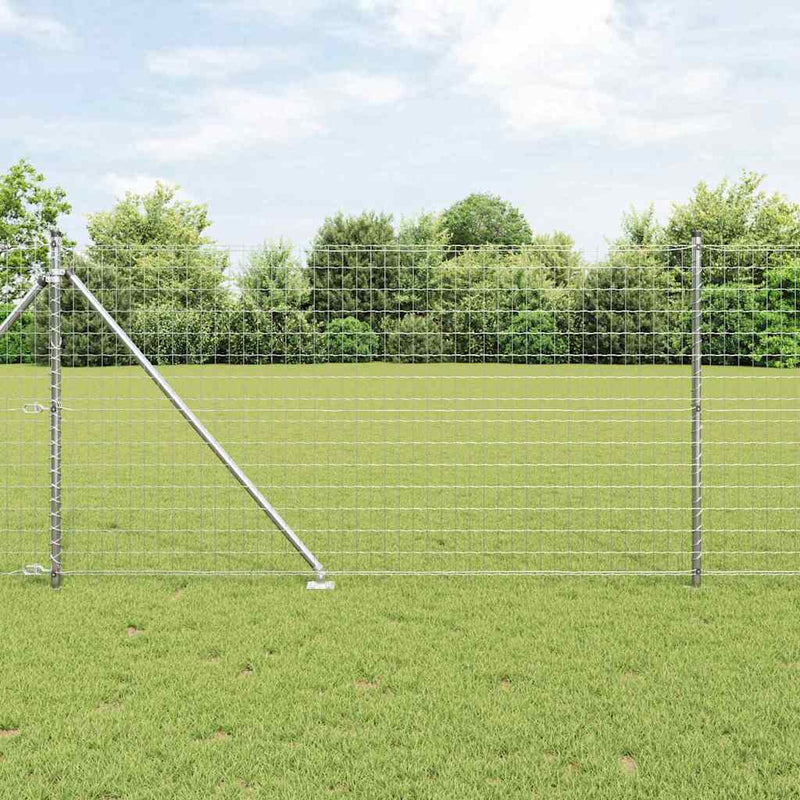 vidaXL Kerítés oszlopokkal Ezüst 1 x 10 m Acél