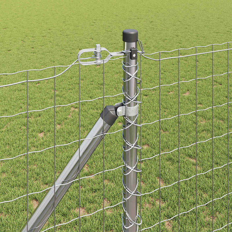 vidaXL Kerítés oszlopokkal Ezüst 1.2 x 10 m Acél