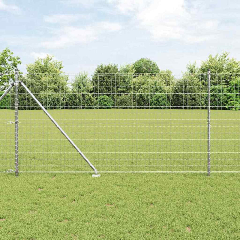 vidaXL Kerítés oszlopokkal Ezüst 1.2 x 10 m Acél