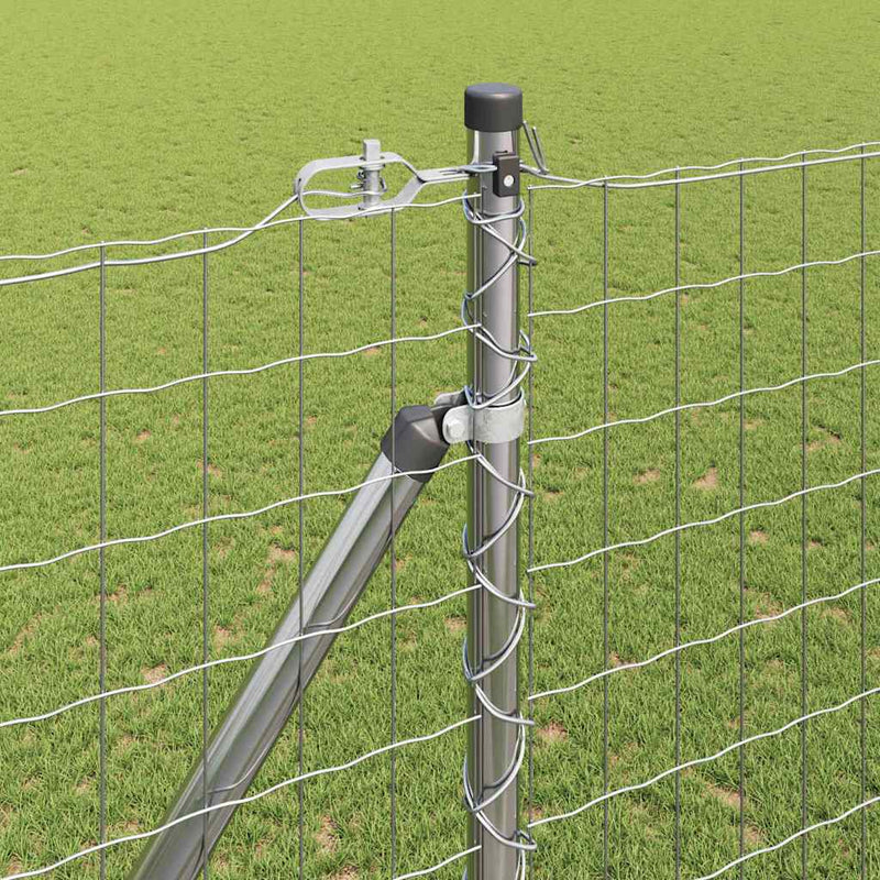 vidaXL Kerítés oszlopokkal Ezüst 1.5 x 10 m Acél