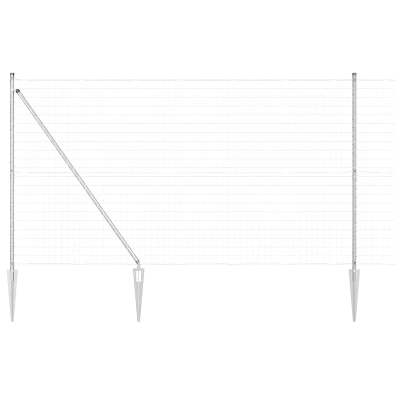 vidaXL Kerítés oszlopokkal Ezüst 1.5 x 10 m Acél