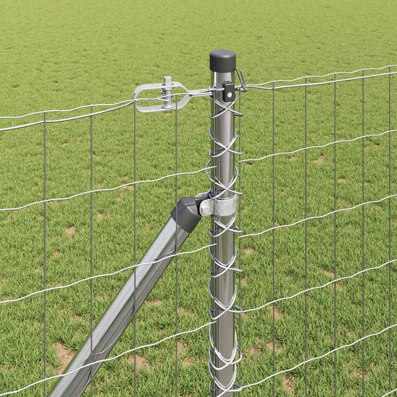 vidaXL Kerítés oszlopokkal Ezüst 1.4 x 10 m Acél