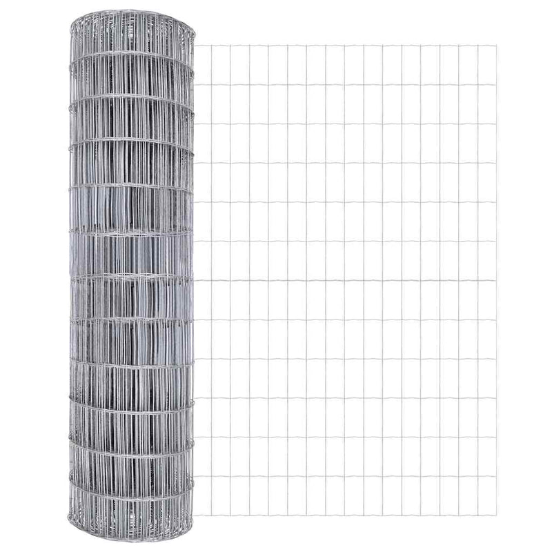 vidaXL Kerítés oszlopokkal Ezüst 1.4 x 10 m Acél