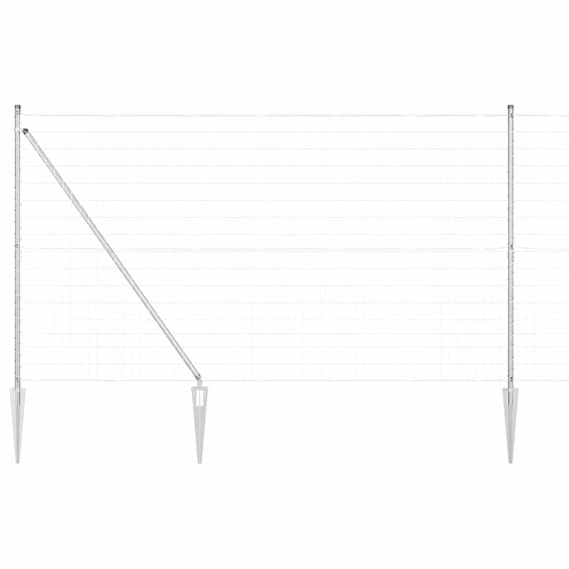 vidaXL Kerítés oszlopokkal Ezüst 1.5 x 10 m Acél