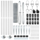 vidaXL Kerítés oszlopokkal Ezüst 1.4 x 10 m Acél