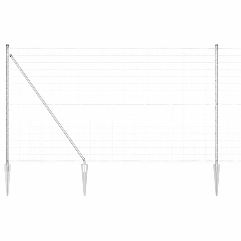 vidaXL Kerítés oszlopokkal Ezüst 1.5 x 10 m Acél
