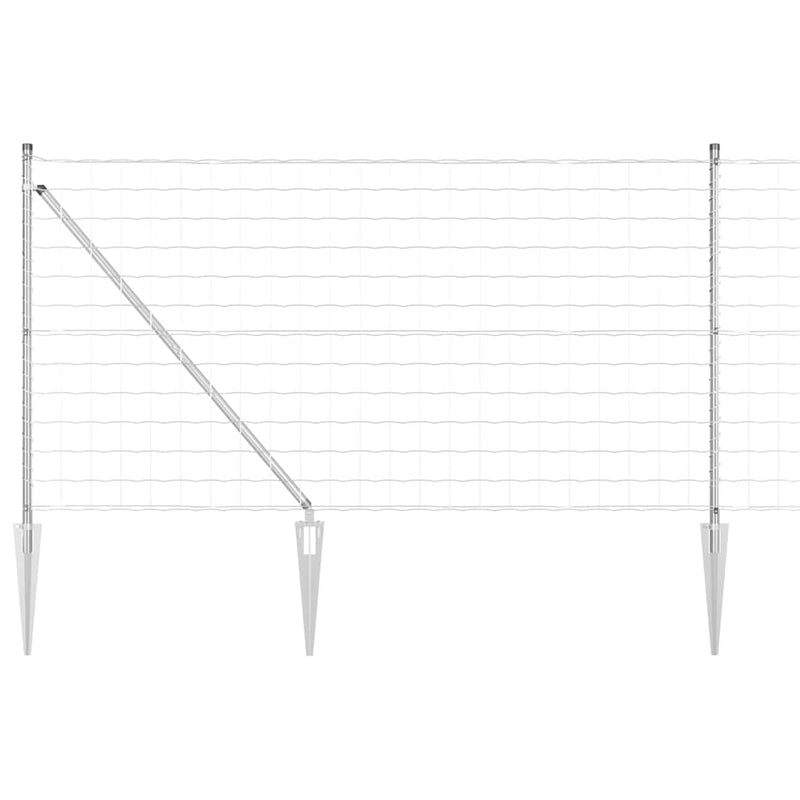 vidaXL Kerítés oszlopokkal Ezüst 0.8 x 10 m Acél
