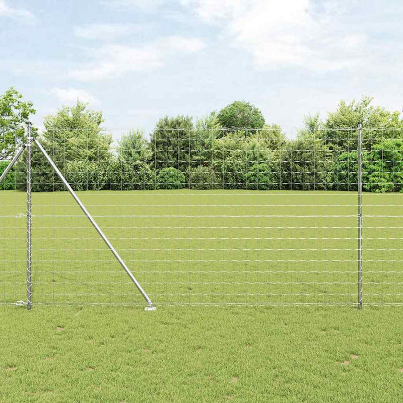 vidaXL Kerítés oszlopokkal Ezüst 1.5 x 10 m Acél