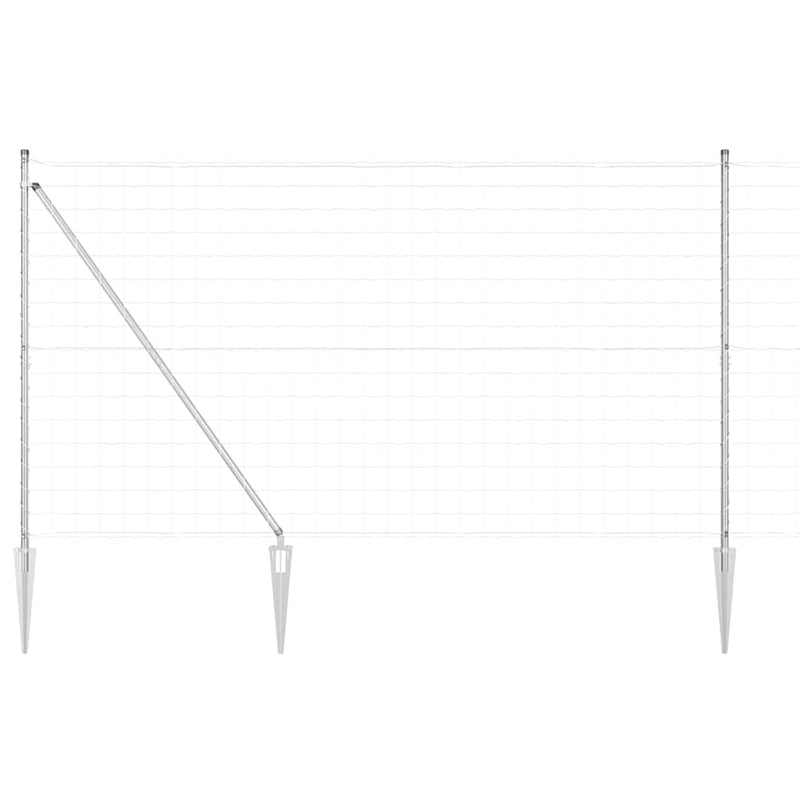 vidaXL Kerítés oszlopokkal Ezüst 1.5 x 10 m Acél