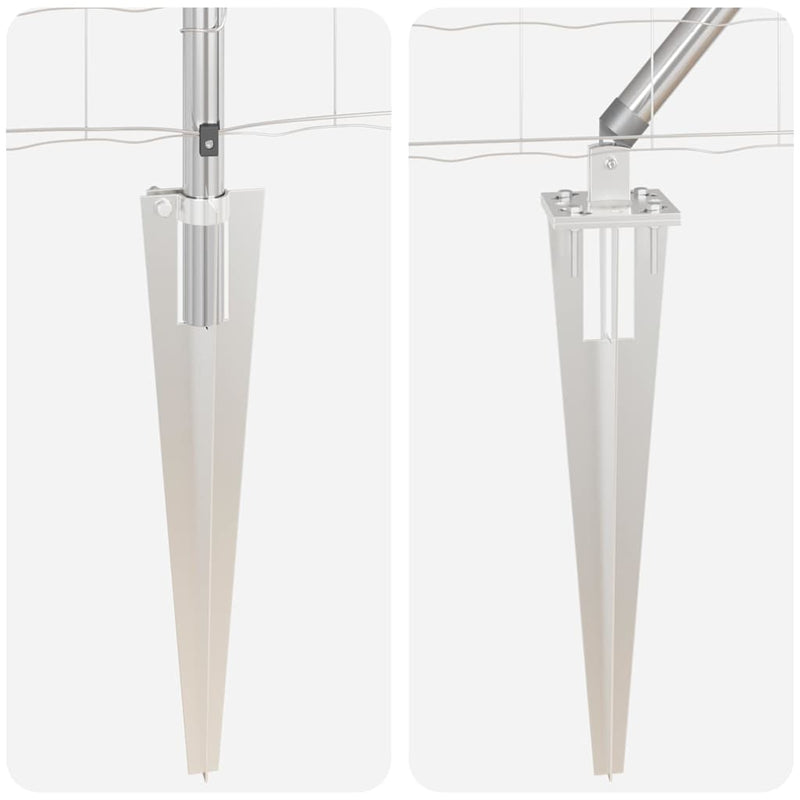 vidaXL Kerítés oszlopokkal Ezüst 1.6 x 10 m Acél