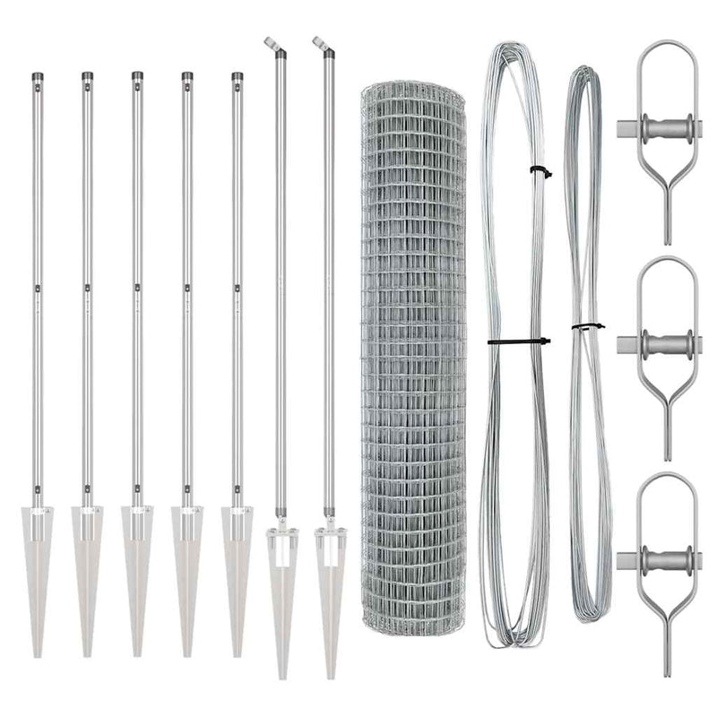 vidaXL Kerítés oszlopokkal Ezüst 1.6 x 10 m Acél