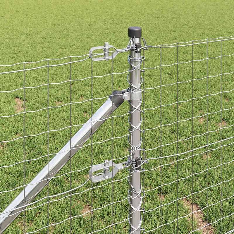 vidaXL Kerítés oszlopokkal Ezüst 0,4 x 25 m Acél