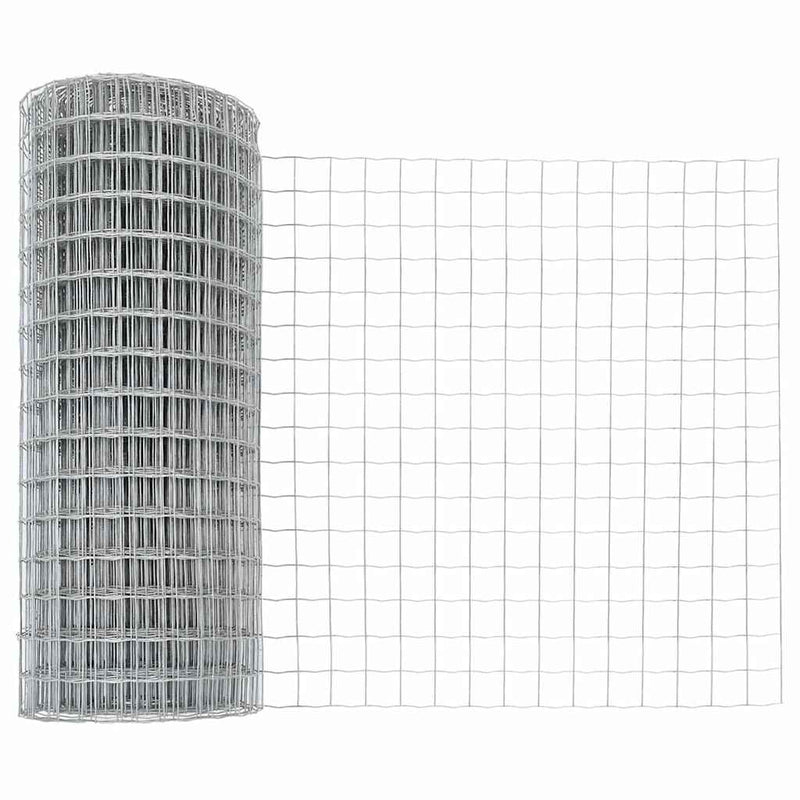 vidaXL Kerítés oszlopokkal Ezüst 0,4 x 25 m Acél