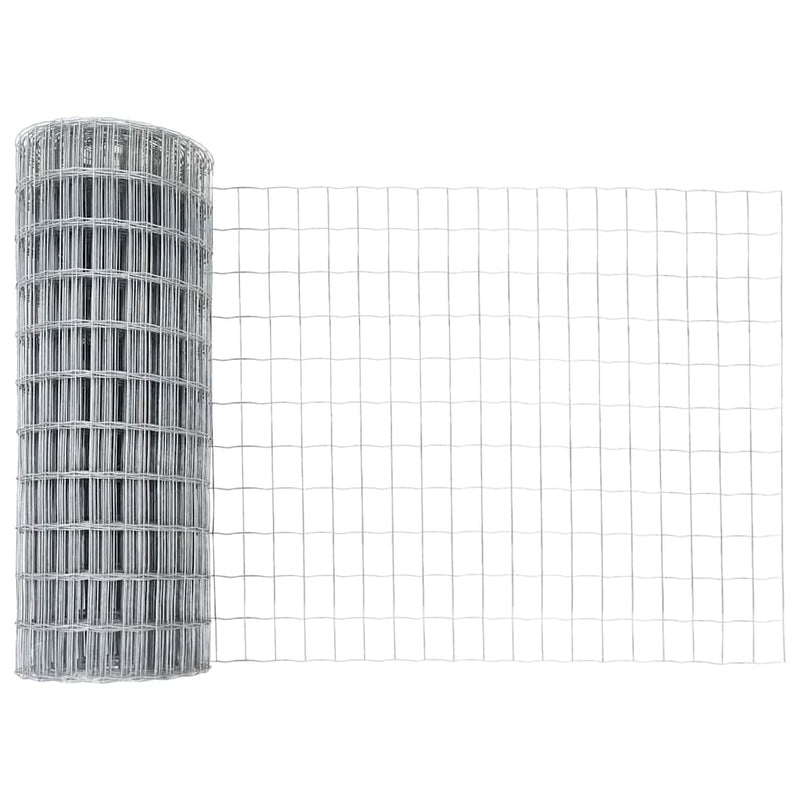 vidaXL Kerítés oszlopokkal Ezüst 0.8 x 25 m Acél