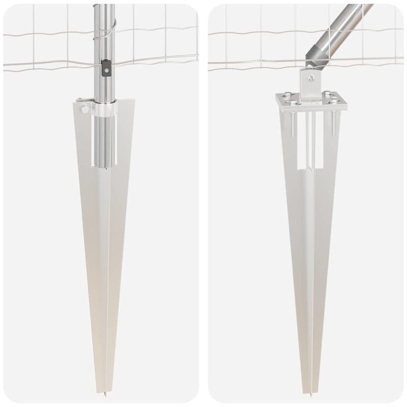 vidaXL Kerítés oszlopokkal Ezüst 0.4 x 50 m Acél