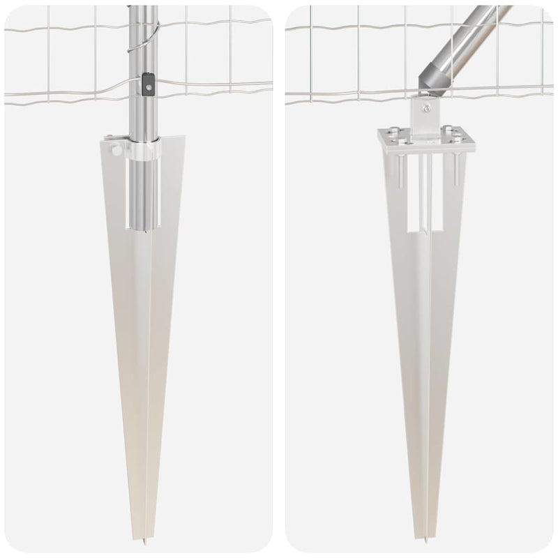 vidaXL Kerítés oszlopokkal Ezüst 0.4 x 50 m Acél